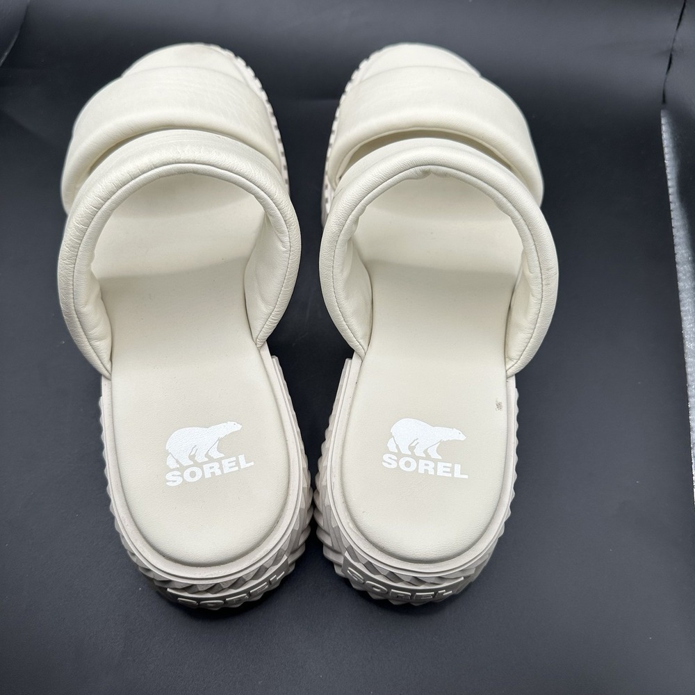 Sorel Womens Size 8.5 ONA Streetworks Slide White Platform Slip On Sandals Shoes - Picture 7 of 9